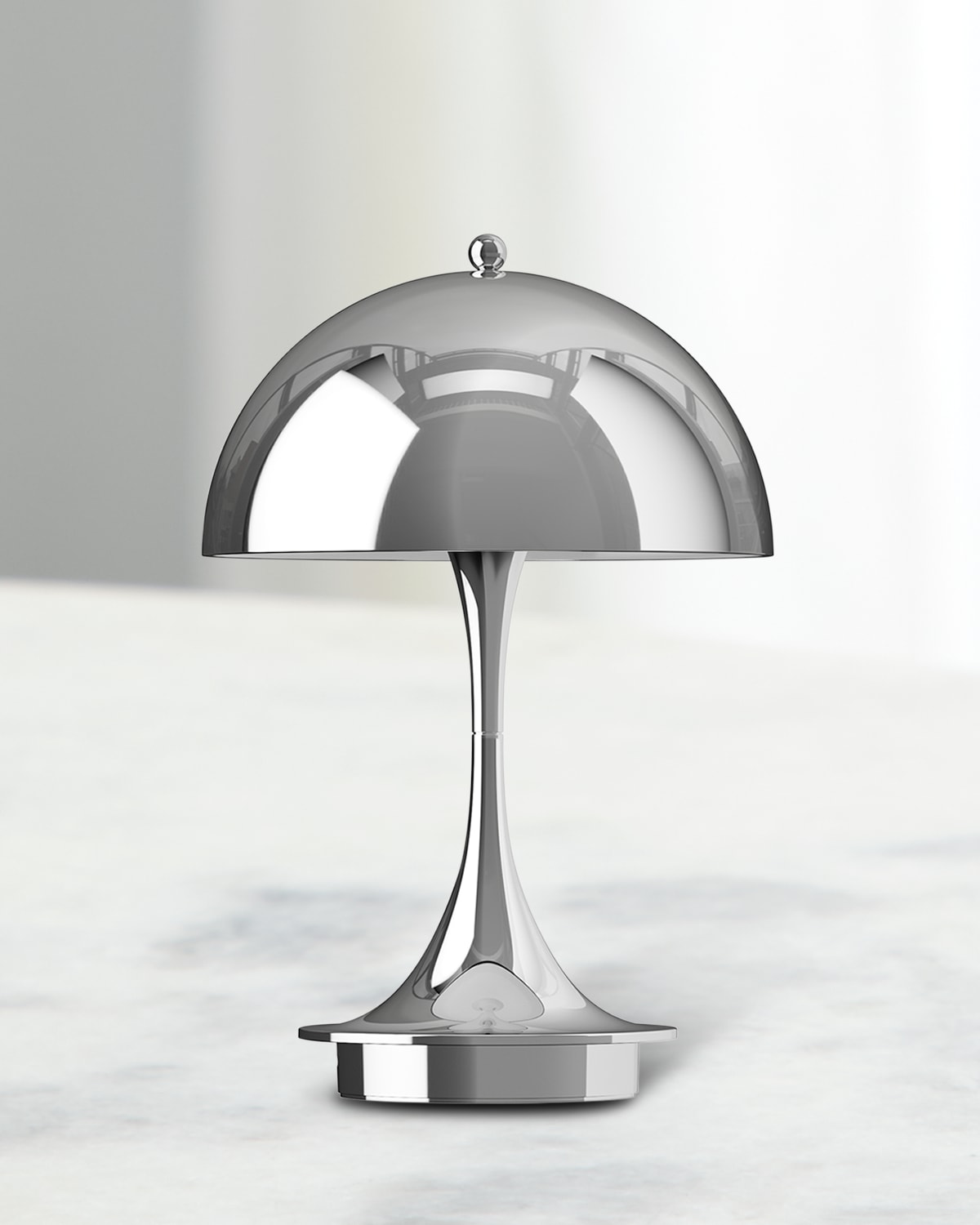 Louis Poulsen Panthella Portable Metal Table Lamp In Chrome