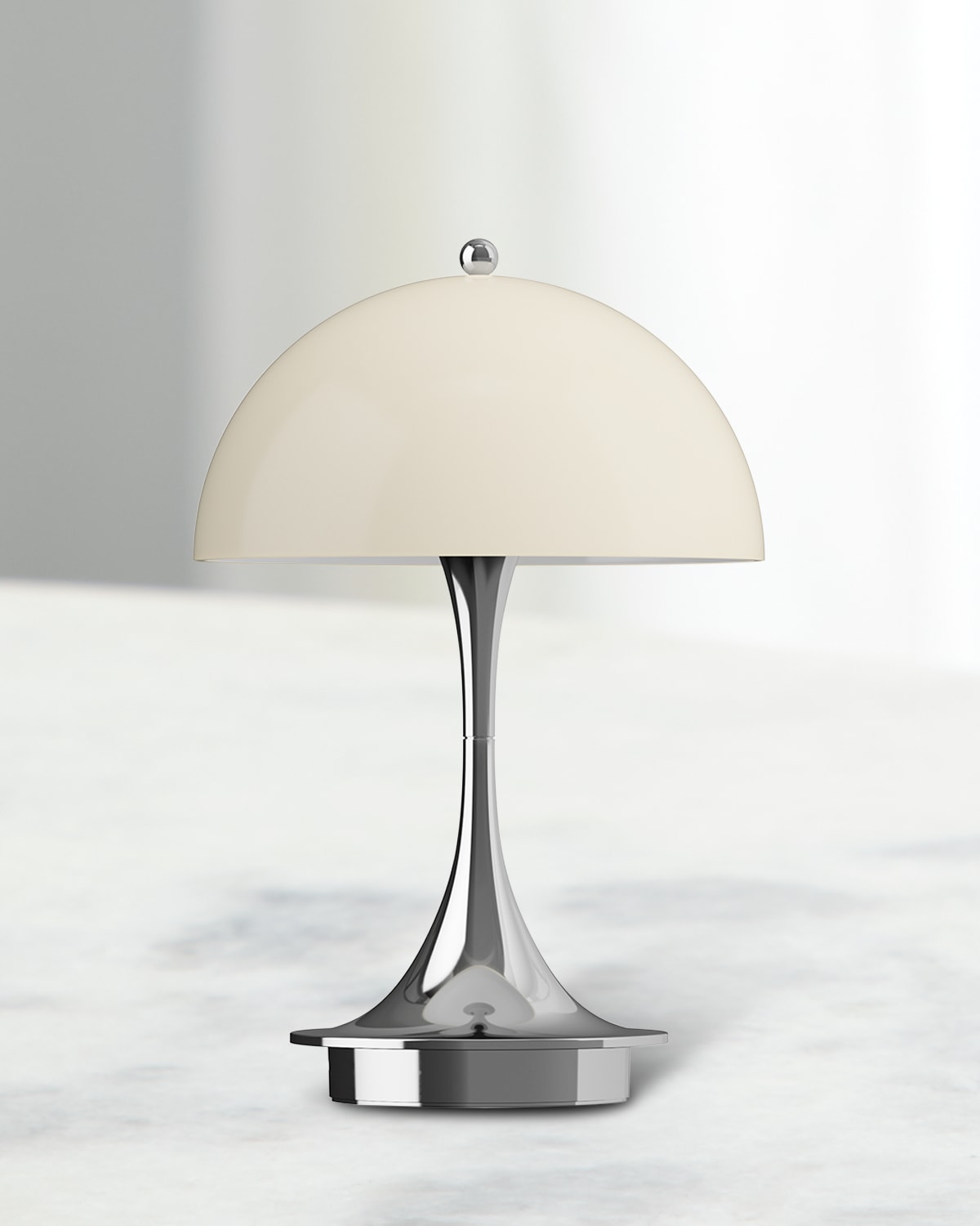 Louis Poulsen Panthella Portable Metal Table Lamp In Chrome Beige