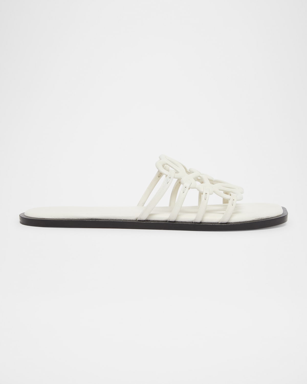LOEWE PETAL LEATHER ANAGRAM SLIDE SANDALS 