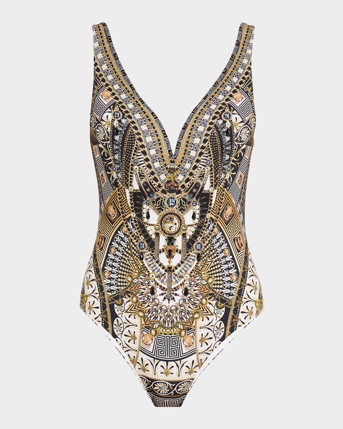 Camilla Temples Of Dendara V Wire One-piece Swimsuit In Temples Of Dendara