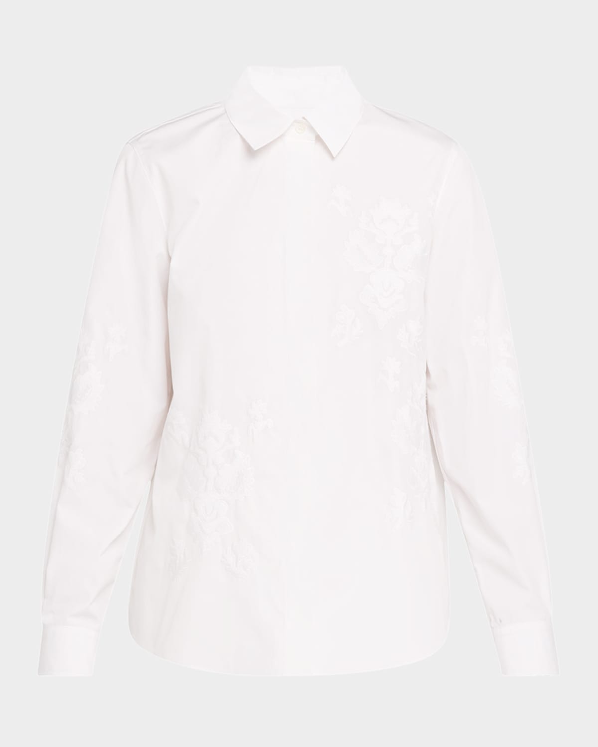 Embroidered Button-Down Cotton Shirt