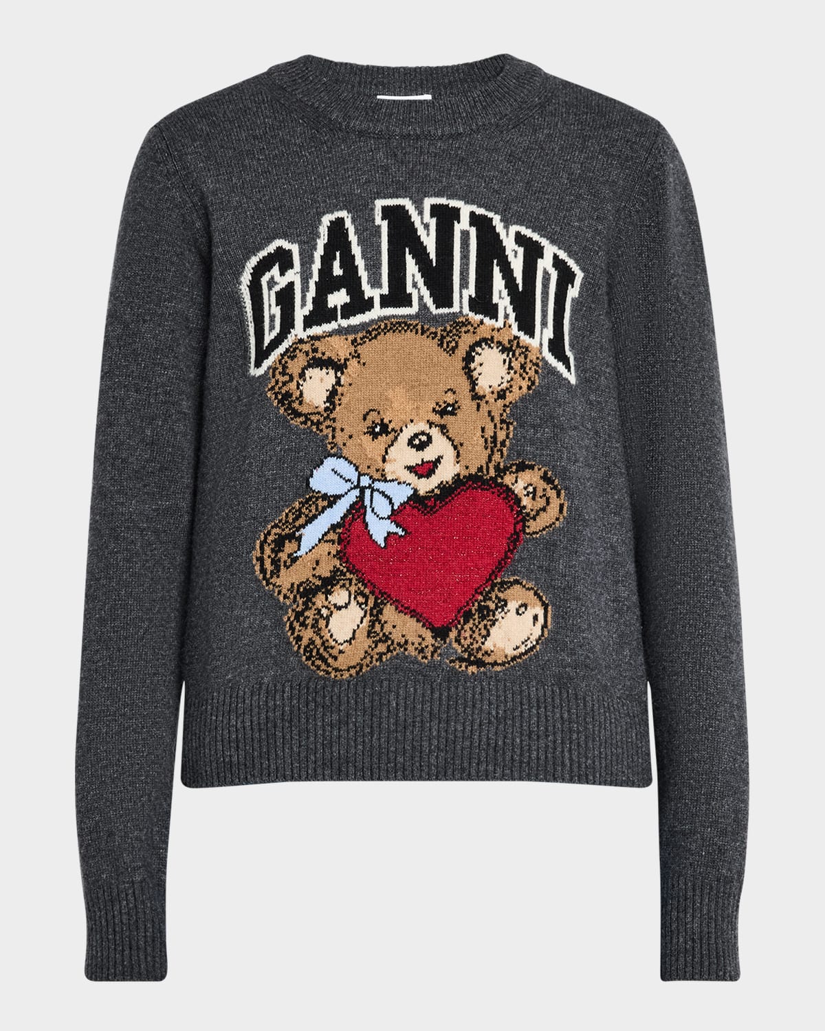 Wool Graphic Bear Crewneck Sweater