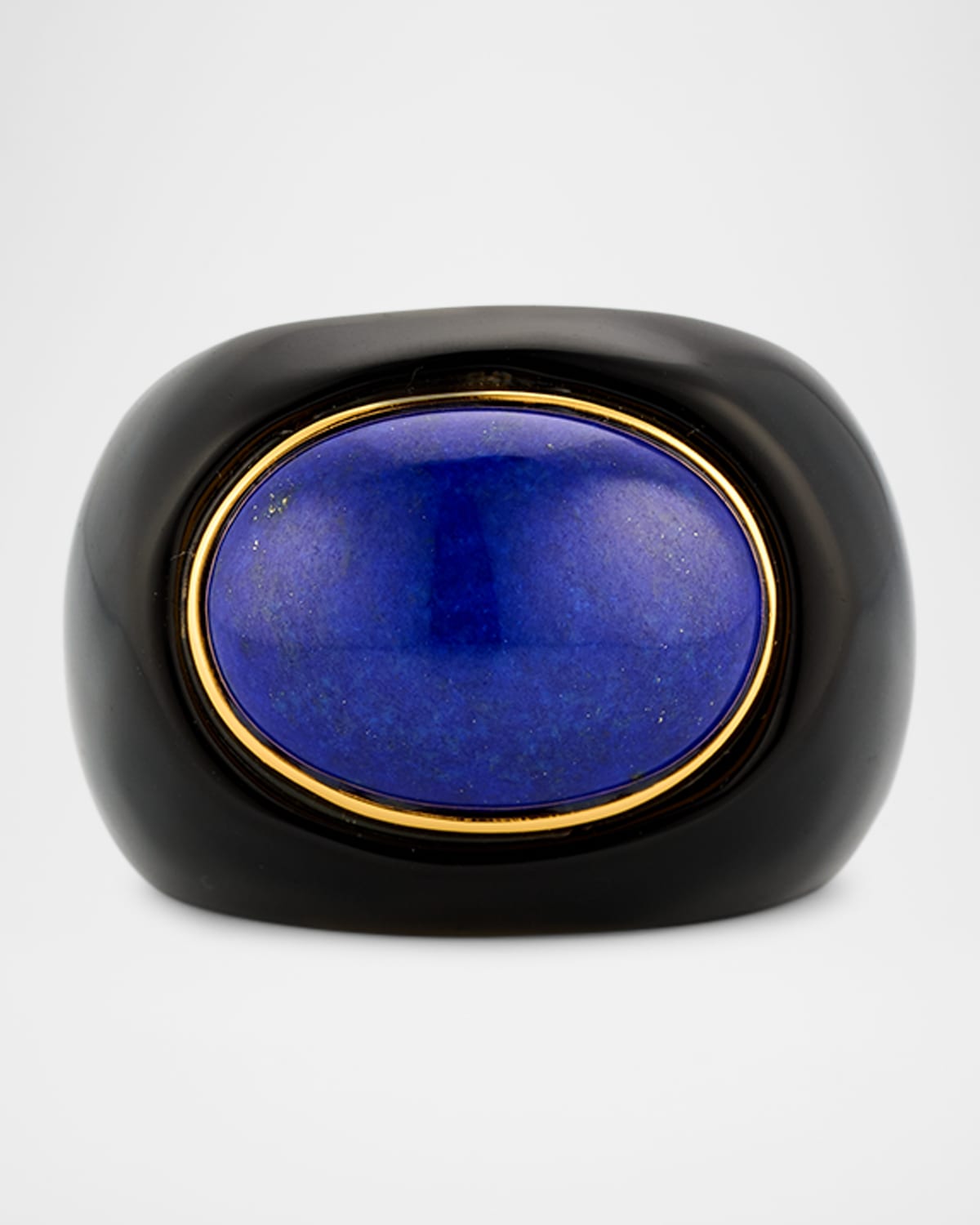 Lapis and Black Obsidian Ring