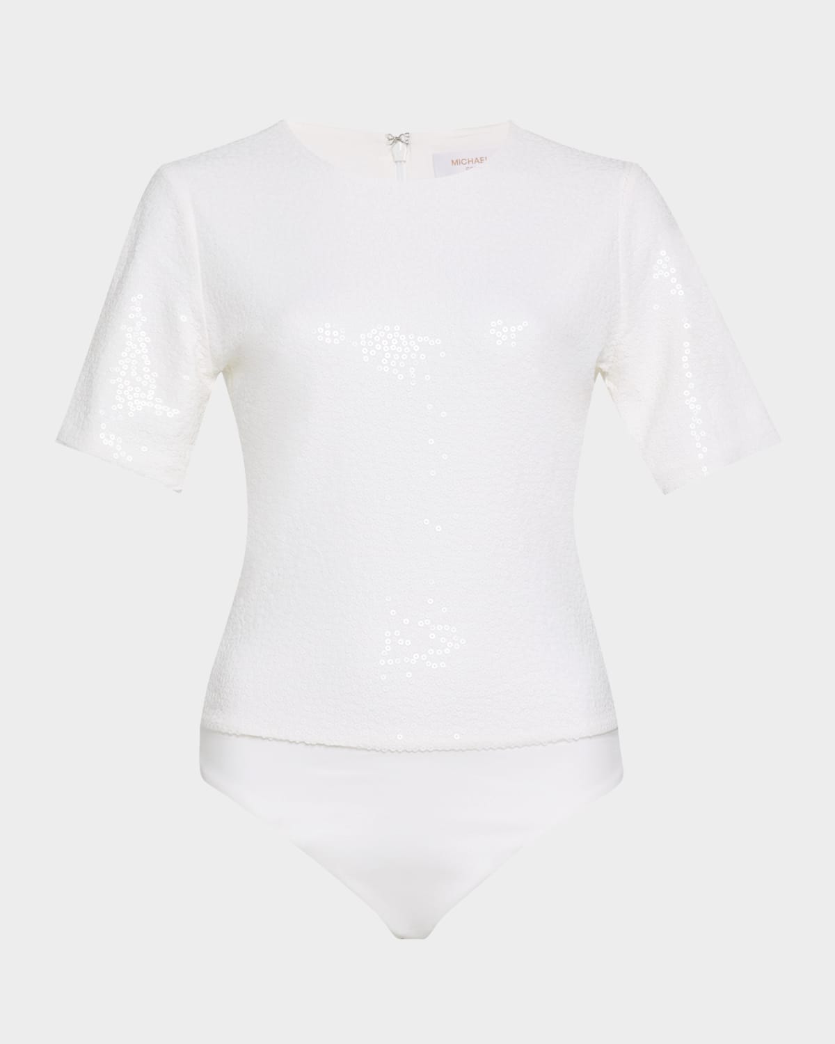 Sequined Short-Sleeve T-Shirt Bodysuit