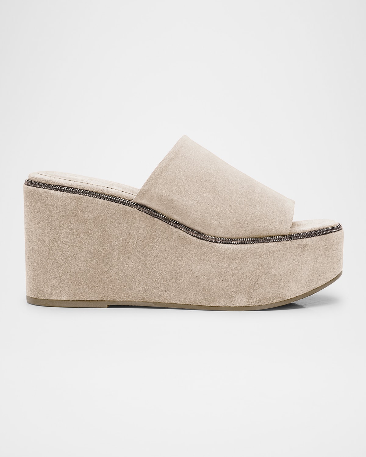 Suede Platform Slide Sandals