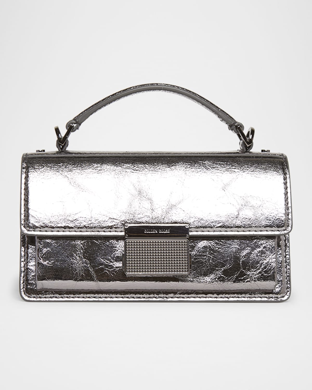 Golden Goose Venezia Small Metallic Leather Crossbody Bag In Rutenio Metal