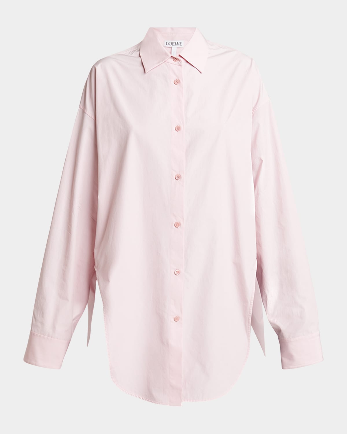 Shop Loewe Round-hem Button-down Blouse In Pink