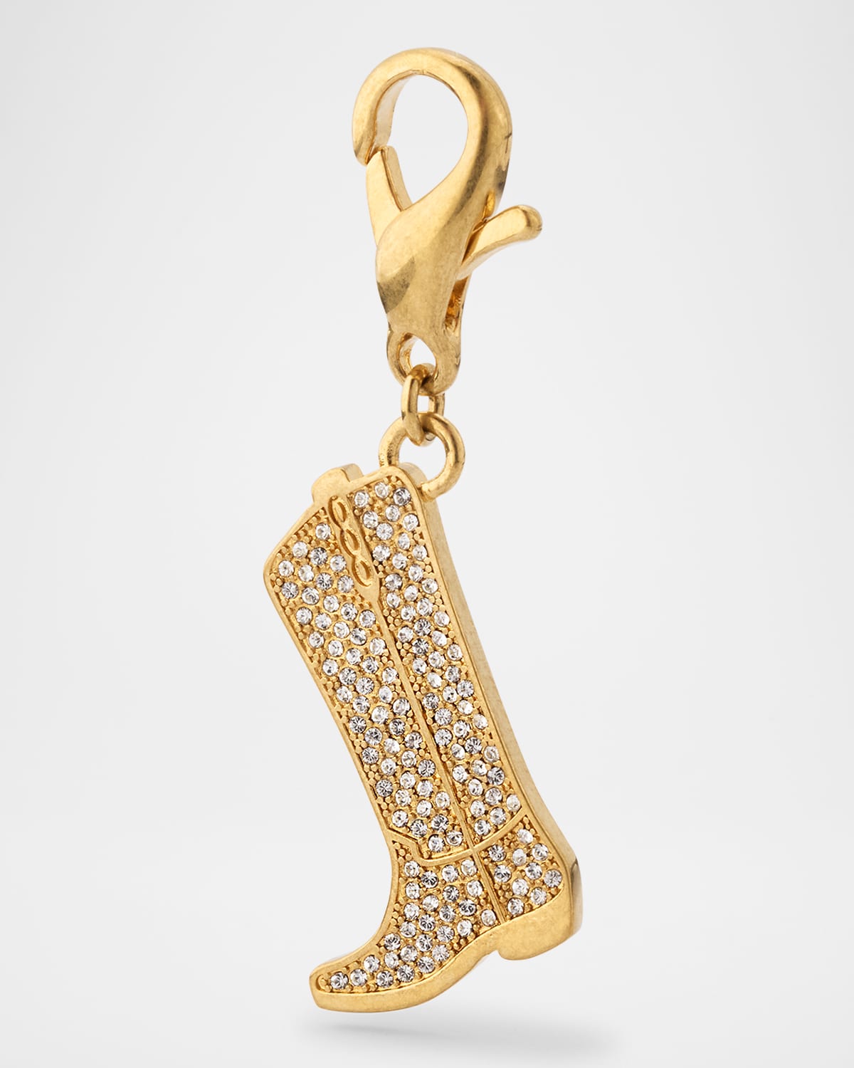 Shop Golden Goose Cowboy Boot Bag Charm In Gold/crystal