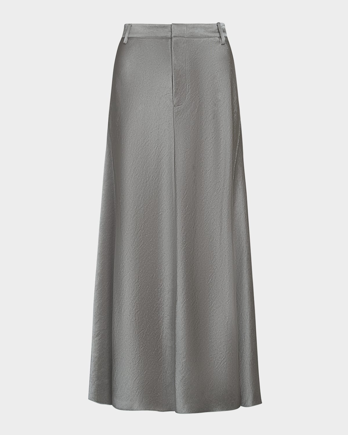 Vince Satin A-line Trouser Skirt In Smoky Moss