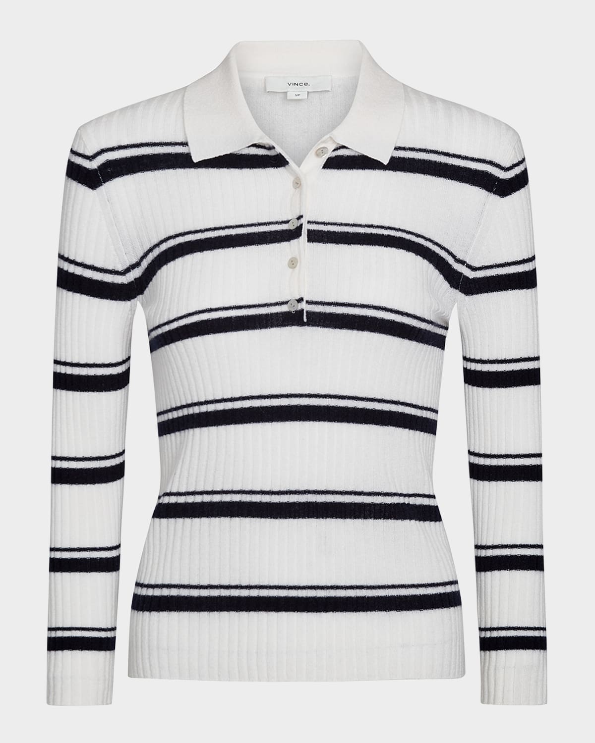 Stripe Mulberry Silk-Blend Polo Top