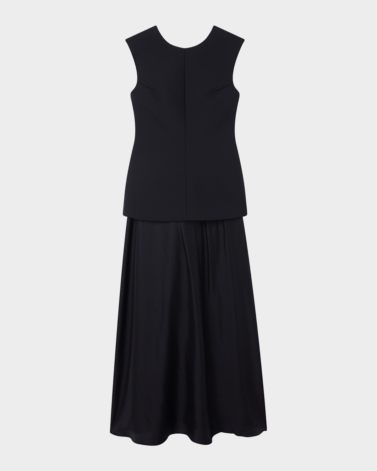 Rohe Silk-trimmed Wool-blend Gown In Black