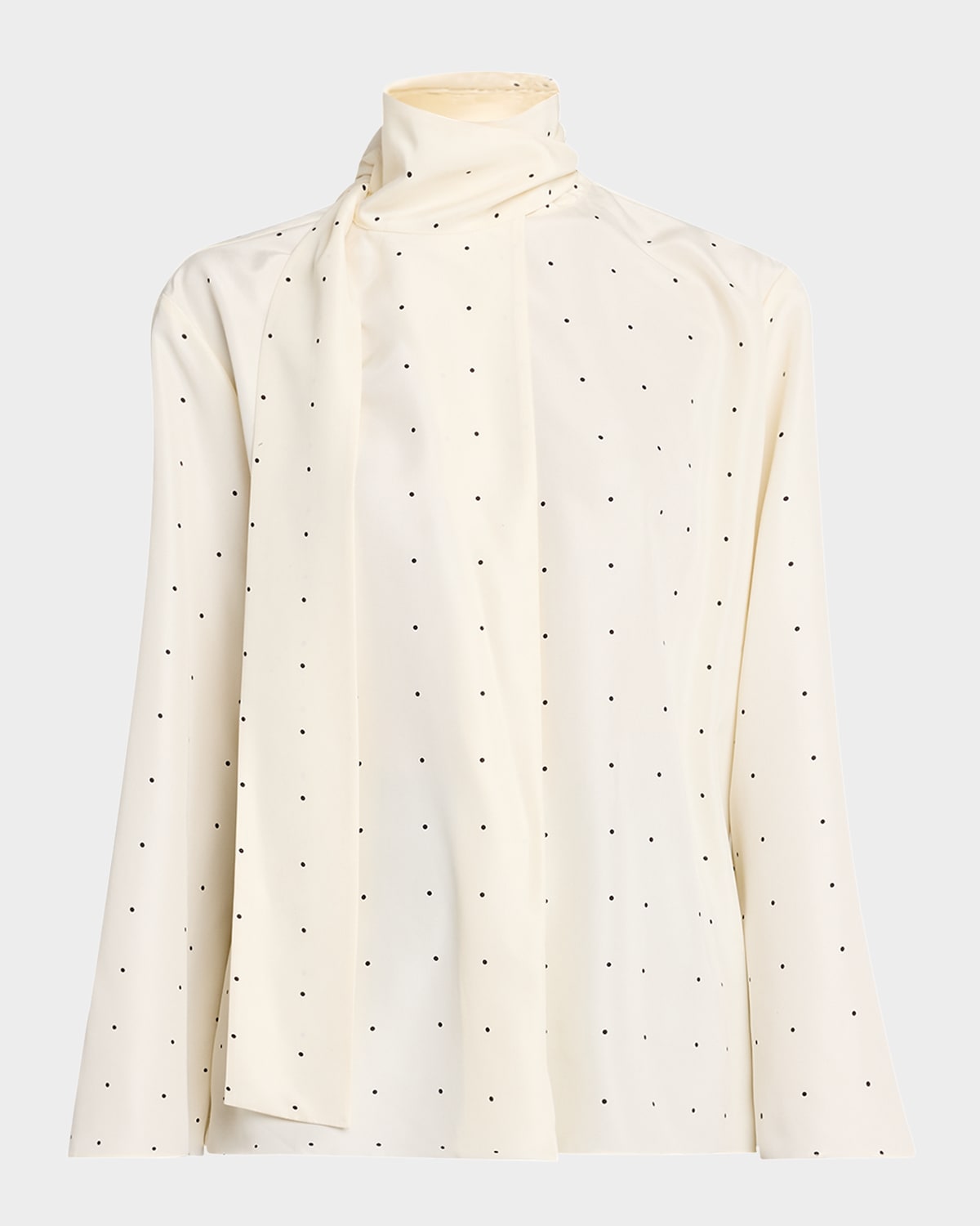 Rohe Tie-detailed Polka-dot Silk Blouse In Cream  Black Dot