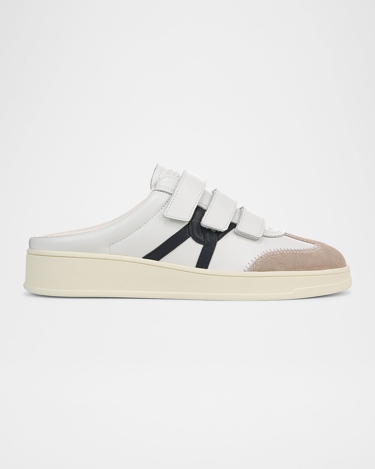 Veronica Beard Reagan Mixed Leather Triple-grip Mule Sneakers In Lily/eclipse