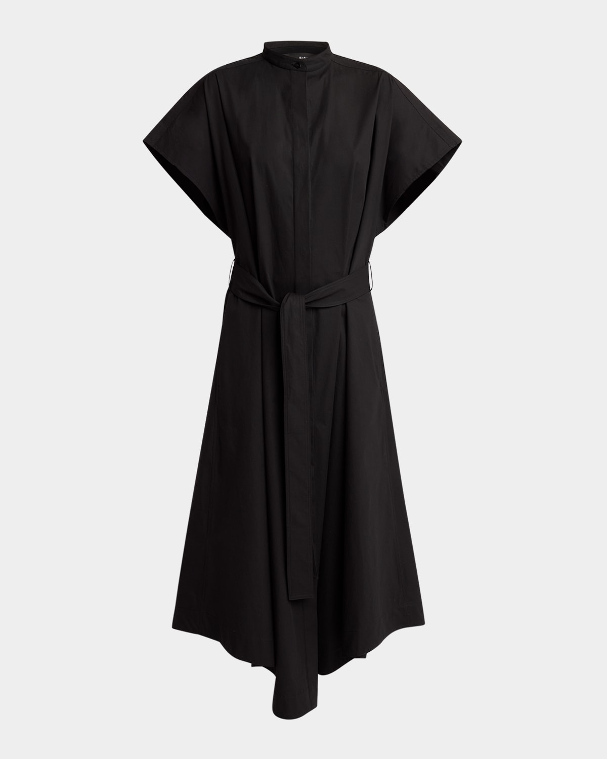 PROENZA SCHOULER WALKER BAND-COLLAR ECO POPLIN SHIRTDRESS 