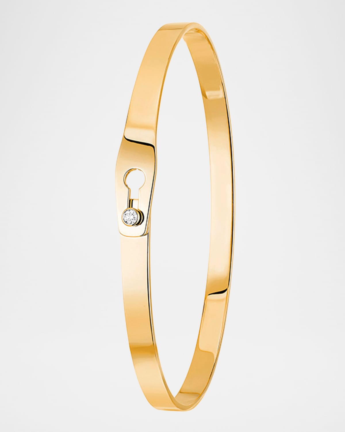 DINH VAN Serrure 18K Yellow Gold Bangle Bracelet with 1 Diamond