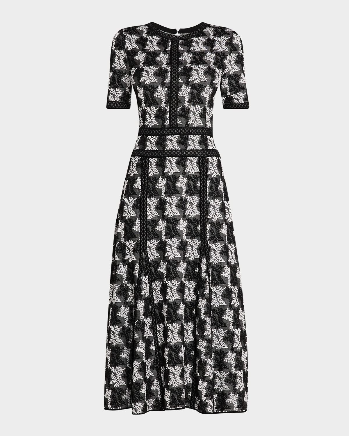 Fit-&-Flare Plaid Cotton Maxi Dress