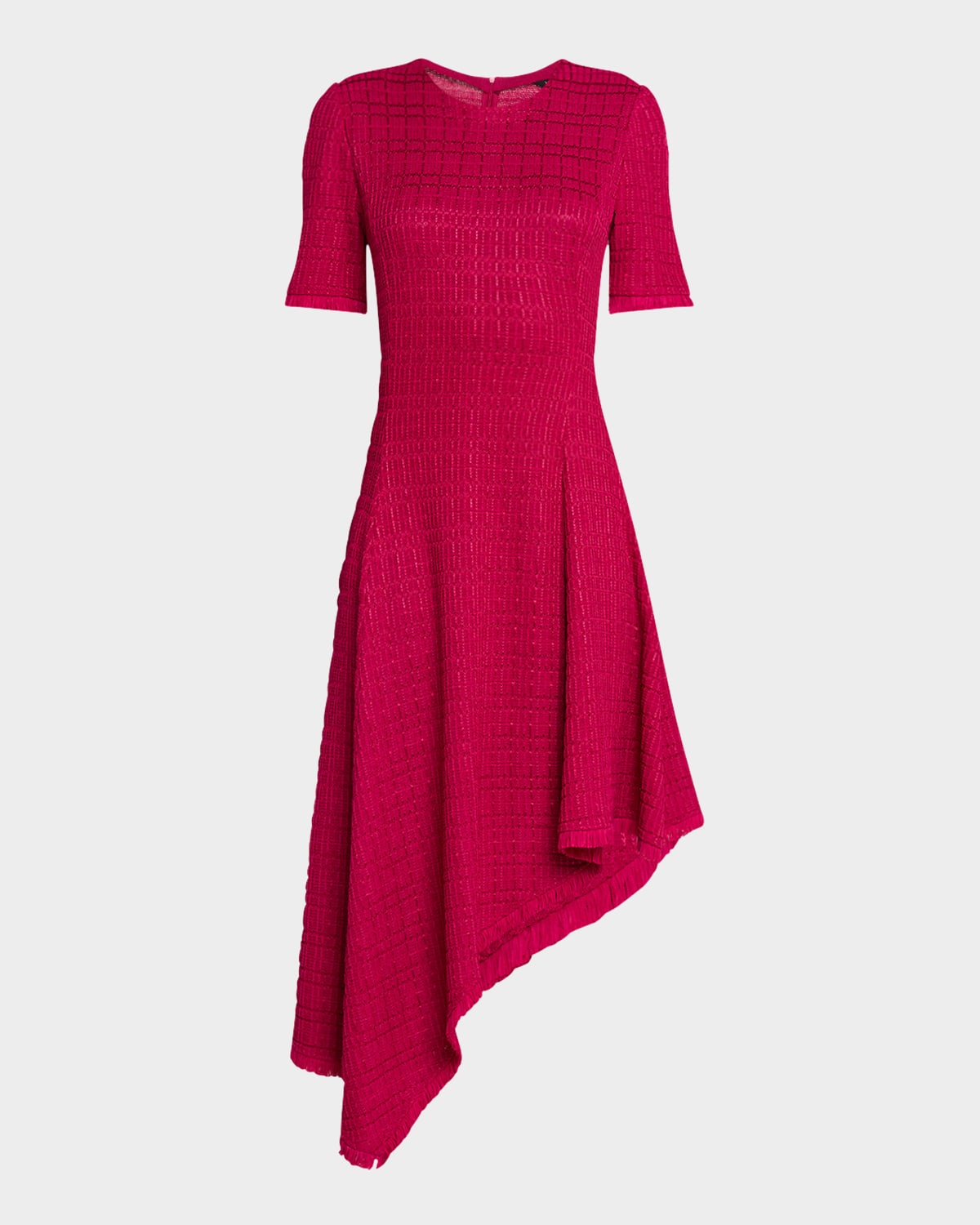 Tonal Textured Fit-&-Flare Knit Midi Dress - Modern Fit