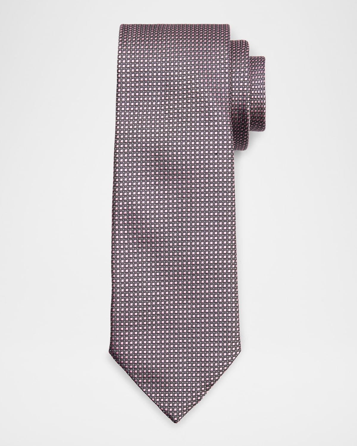 Zegna Men's Micro-circle Silk Tie In Md Pnk Micro Fan