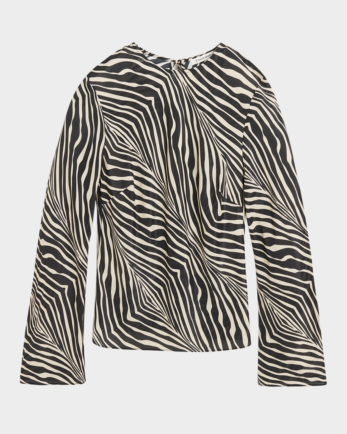 By Malene Birger Pricilla Animal-printed Silk-blend Top In Zebra
