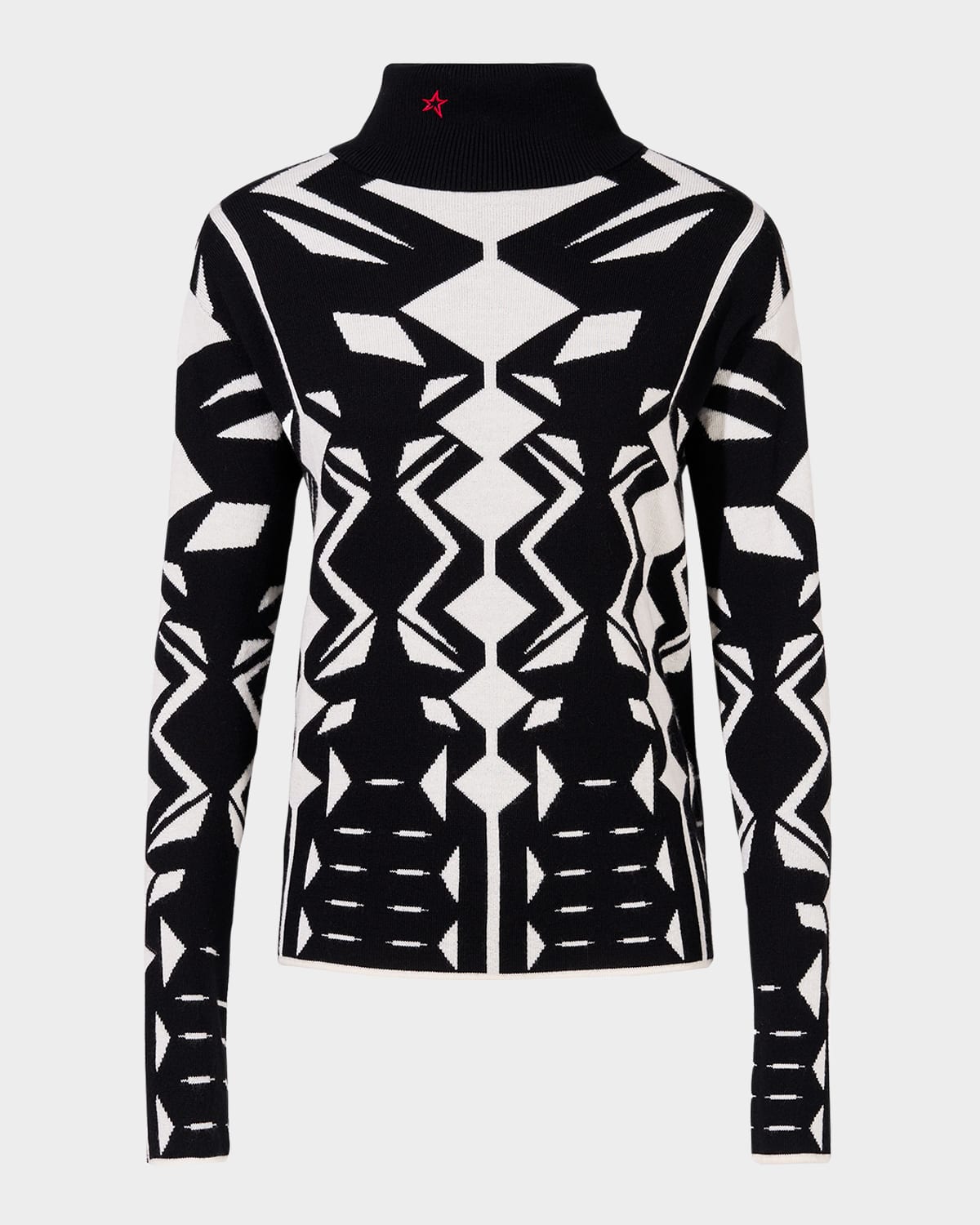 PERFECT MOMENT GEOMETRIC TURTLENECK SWEATER 