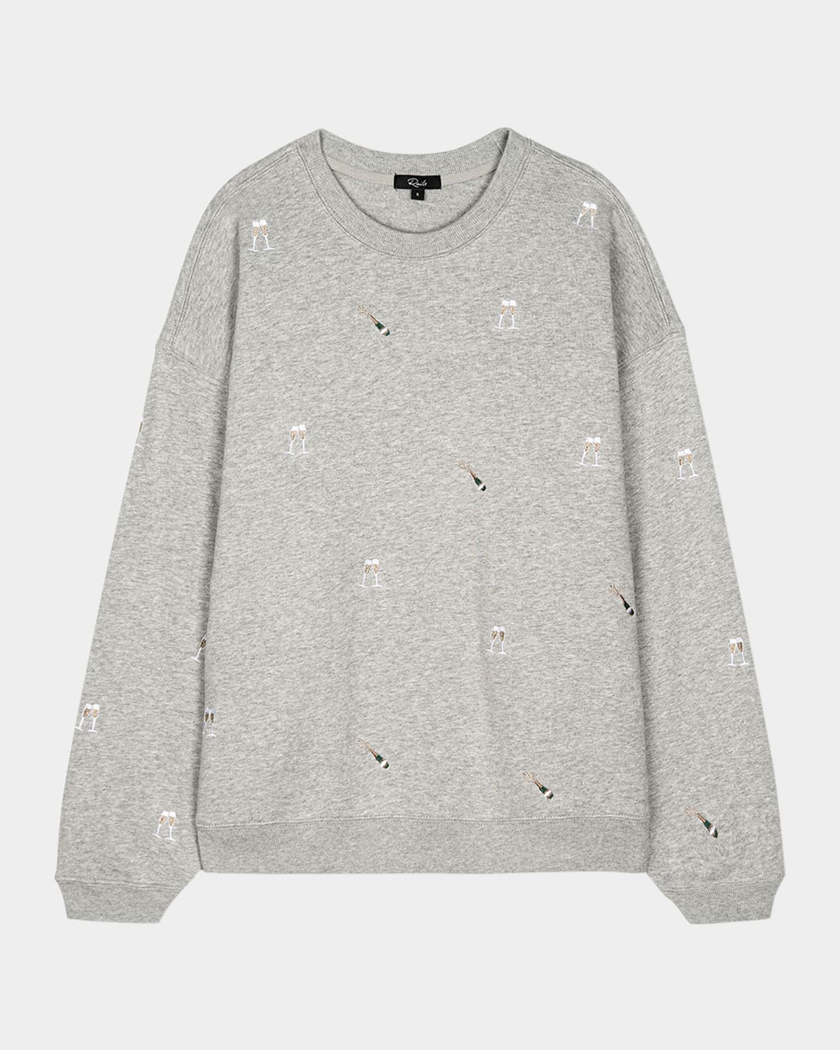 Rails Champagne Embroidered Varsity Sweatshirt In Champagne Embroidery