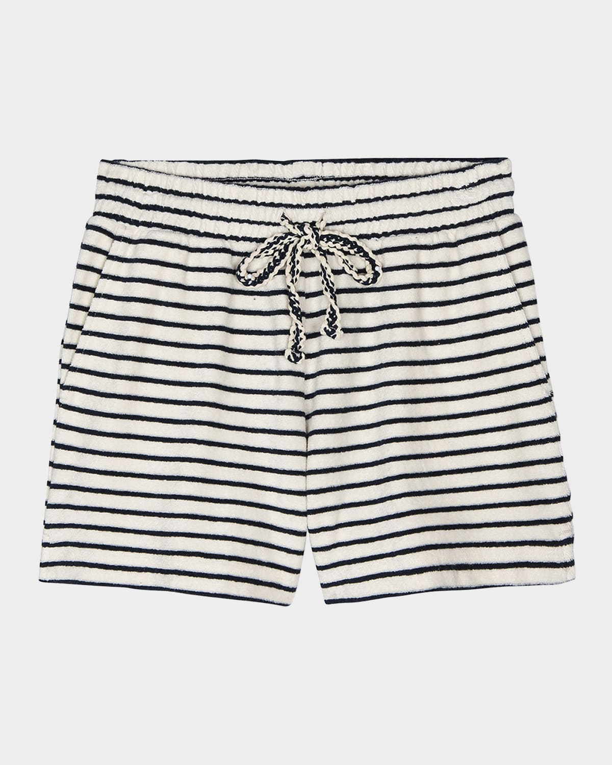 Rails Teddy Striped Drawstring Cotton Shorts In Sailor Stripe Terry Towel