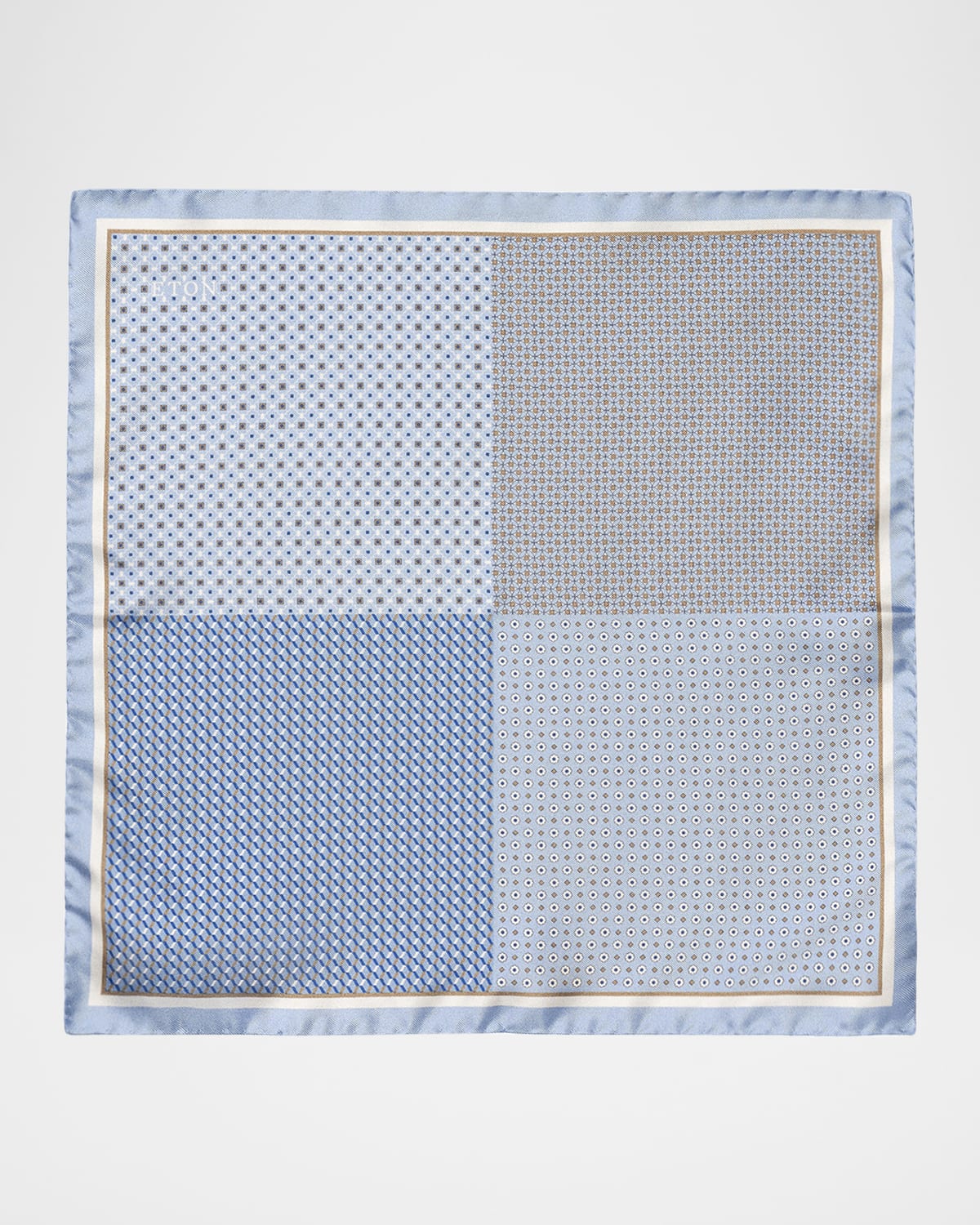 Shop Eton Men's Four-sided Silk Pocket Square In Lt Blue