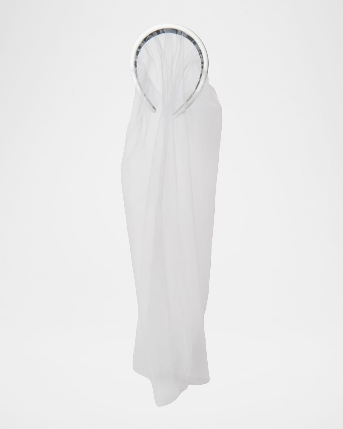 Lele Sadoughi Alice Satin Headband With Veil In Ivory 100