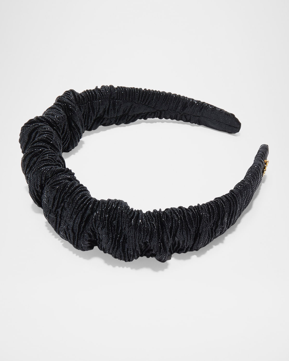 Lele Sadoughi Kelly Metallic Headband In Jet 001