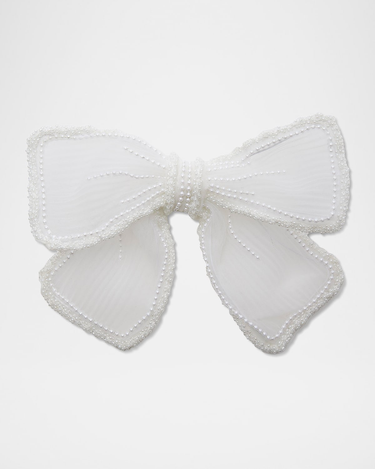 Lele Sadoughi Mary Pearly Bow Barrette In Porcelin 100