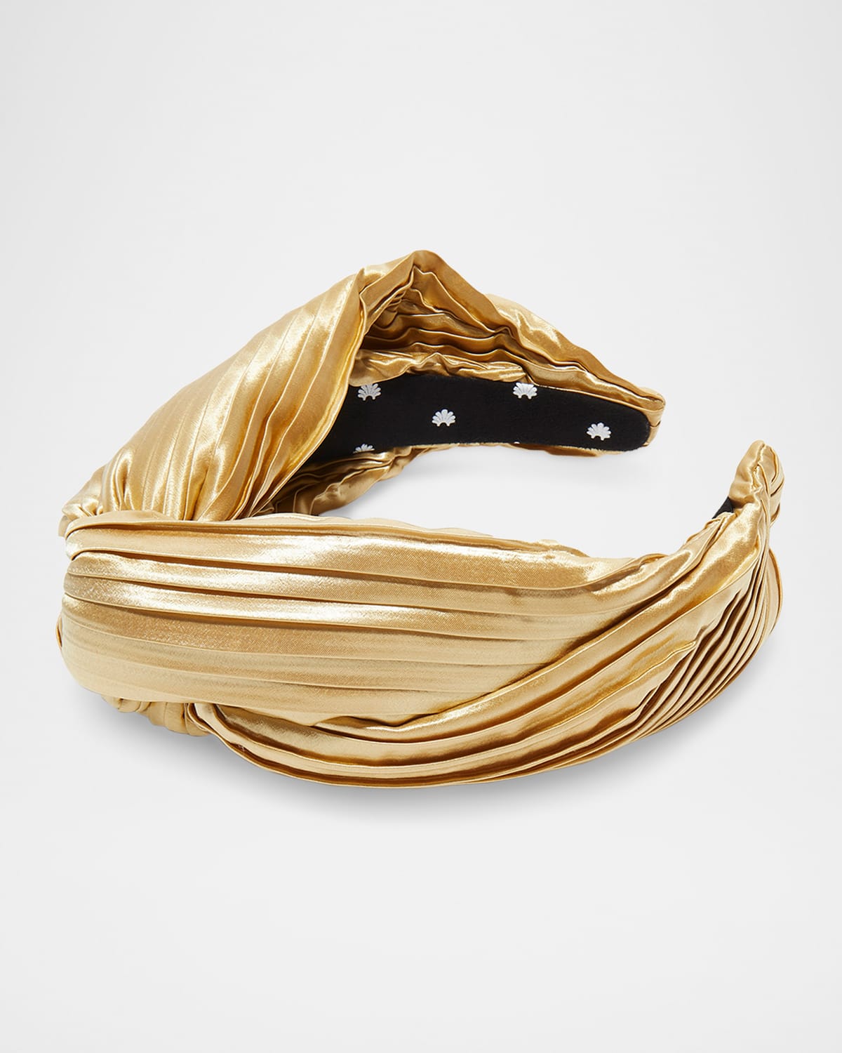 Lele Sadoughi Greta Satin Knot Headband In Gold 720
