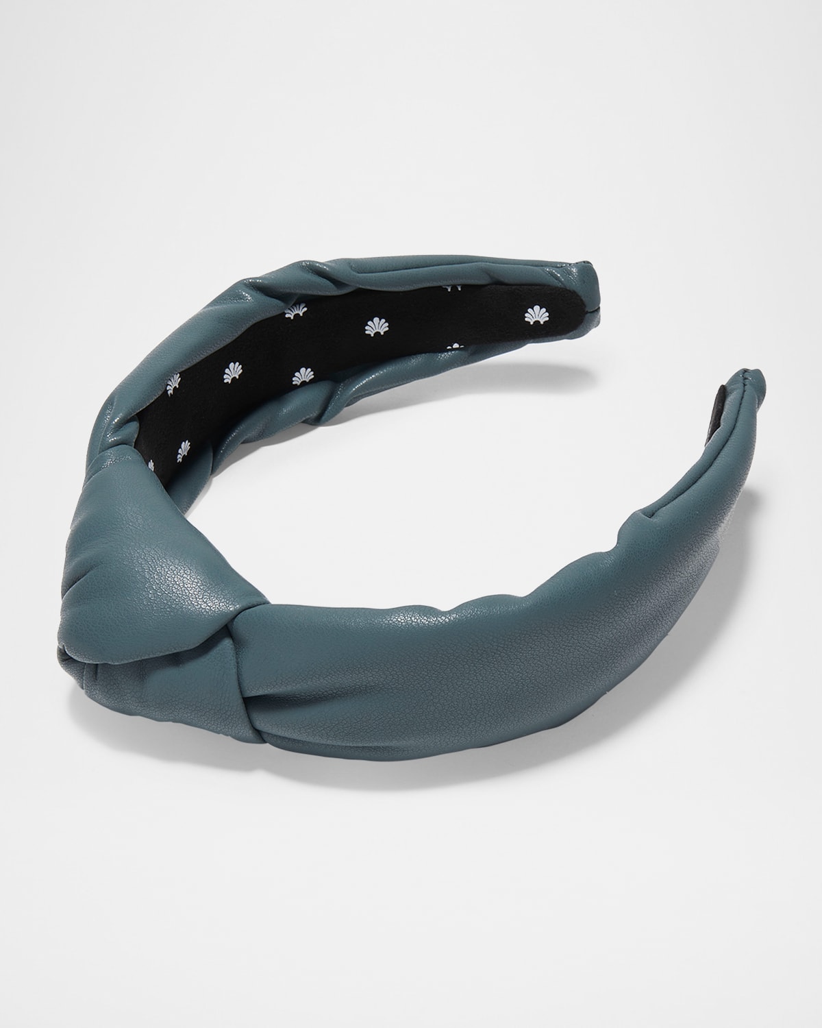Lele Sadoughi Knotted Faux Leather Headband In Charcoal 020