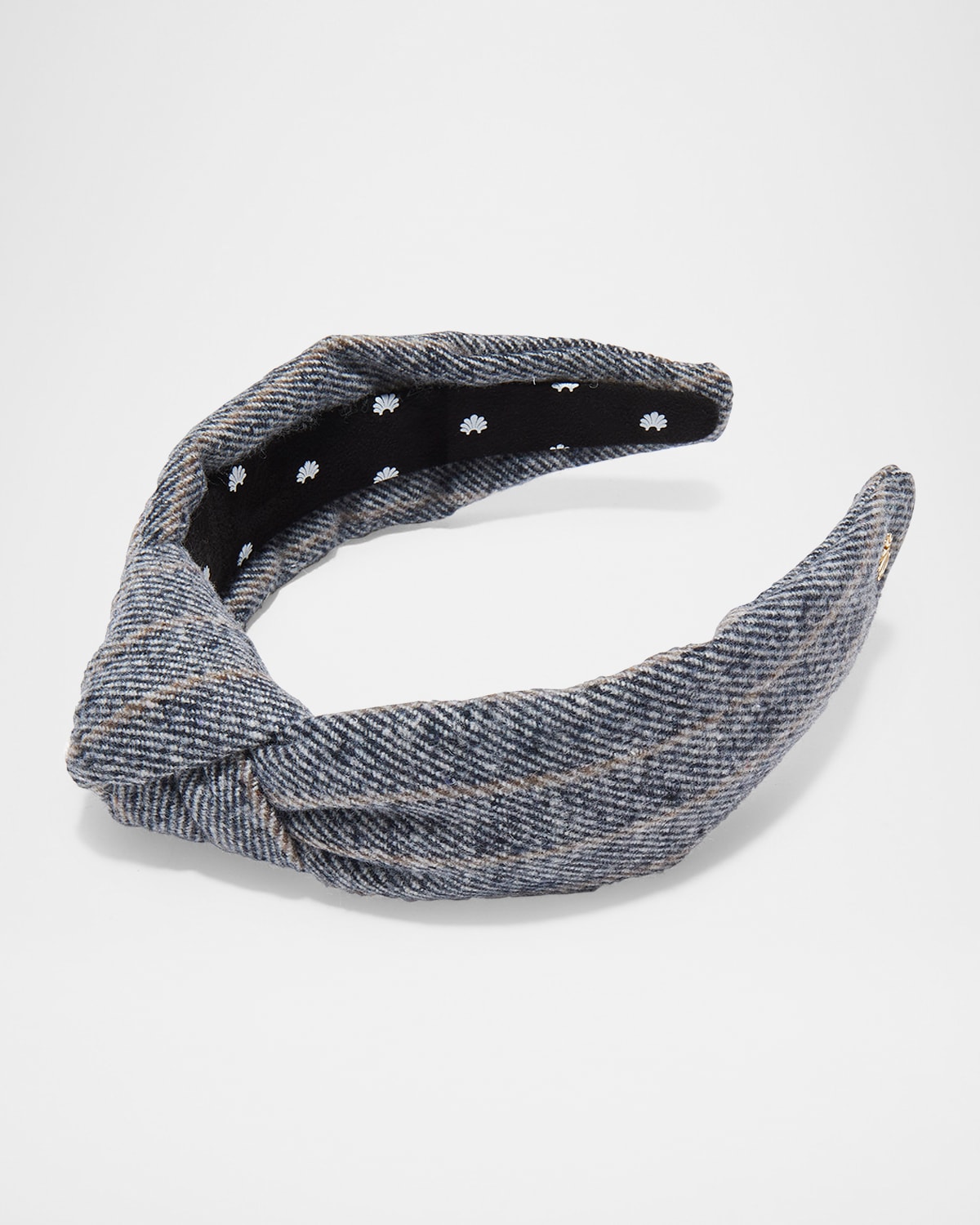 Lele Sadoughi Knotted Tweed Headband In Charcoal Twill 020