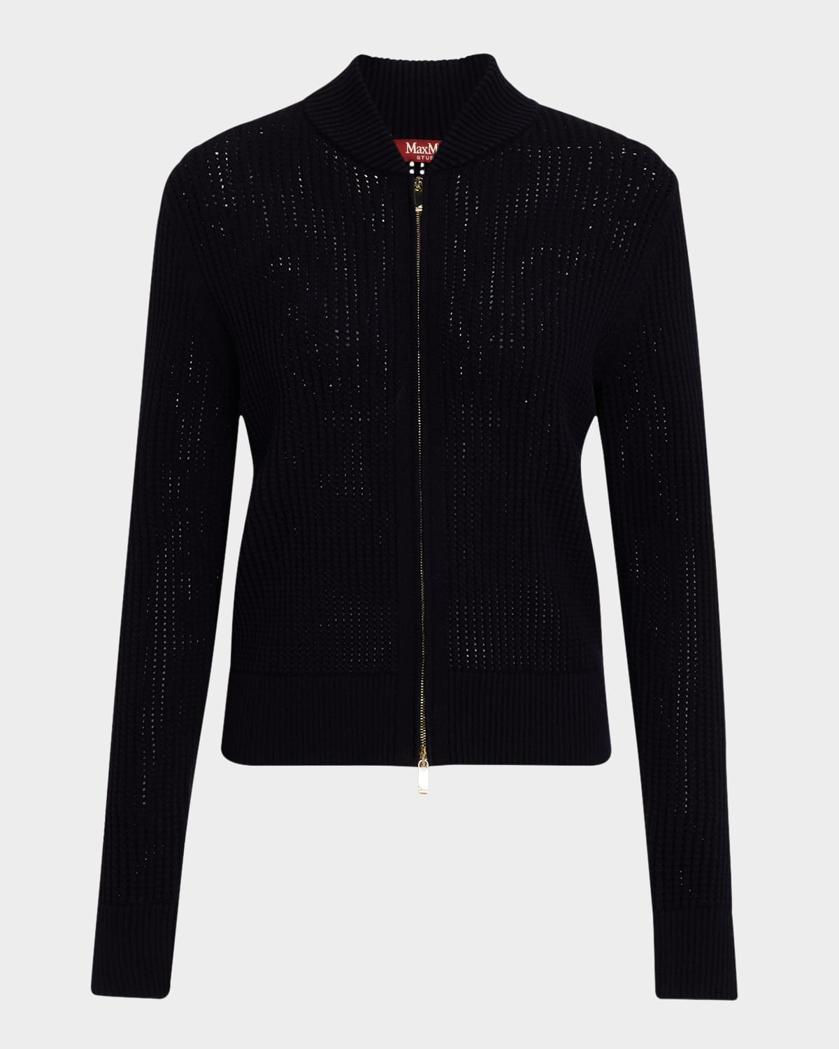Cobalto Zip-Front Knit Jacket