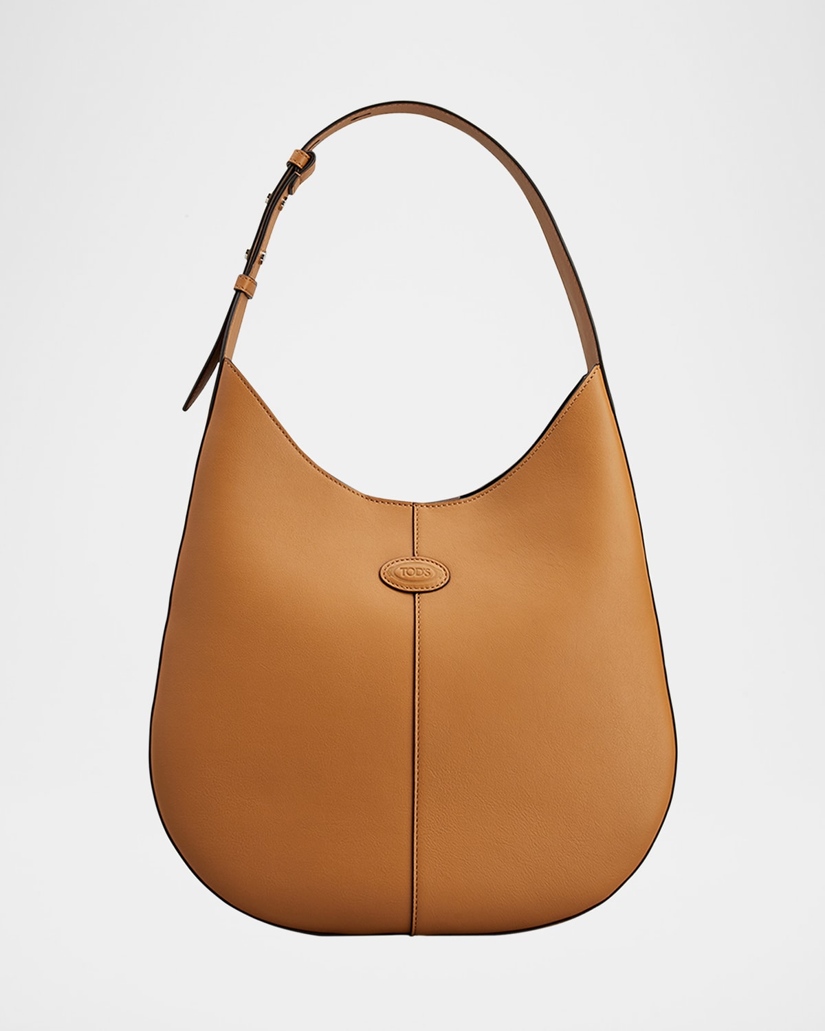 Shop Tod's Di Small Leather Hobo Bag In Cuoio