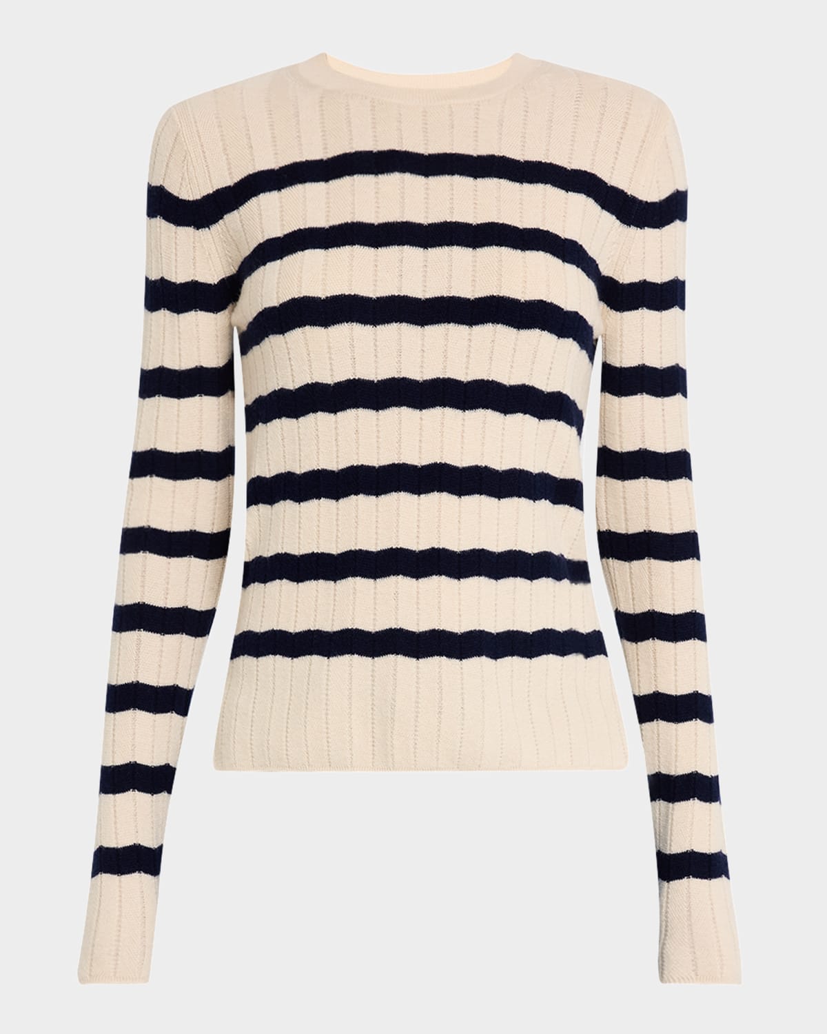 Crewneck Chevron Striped Sweater