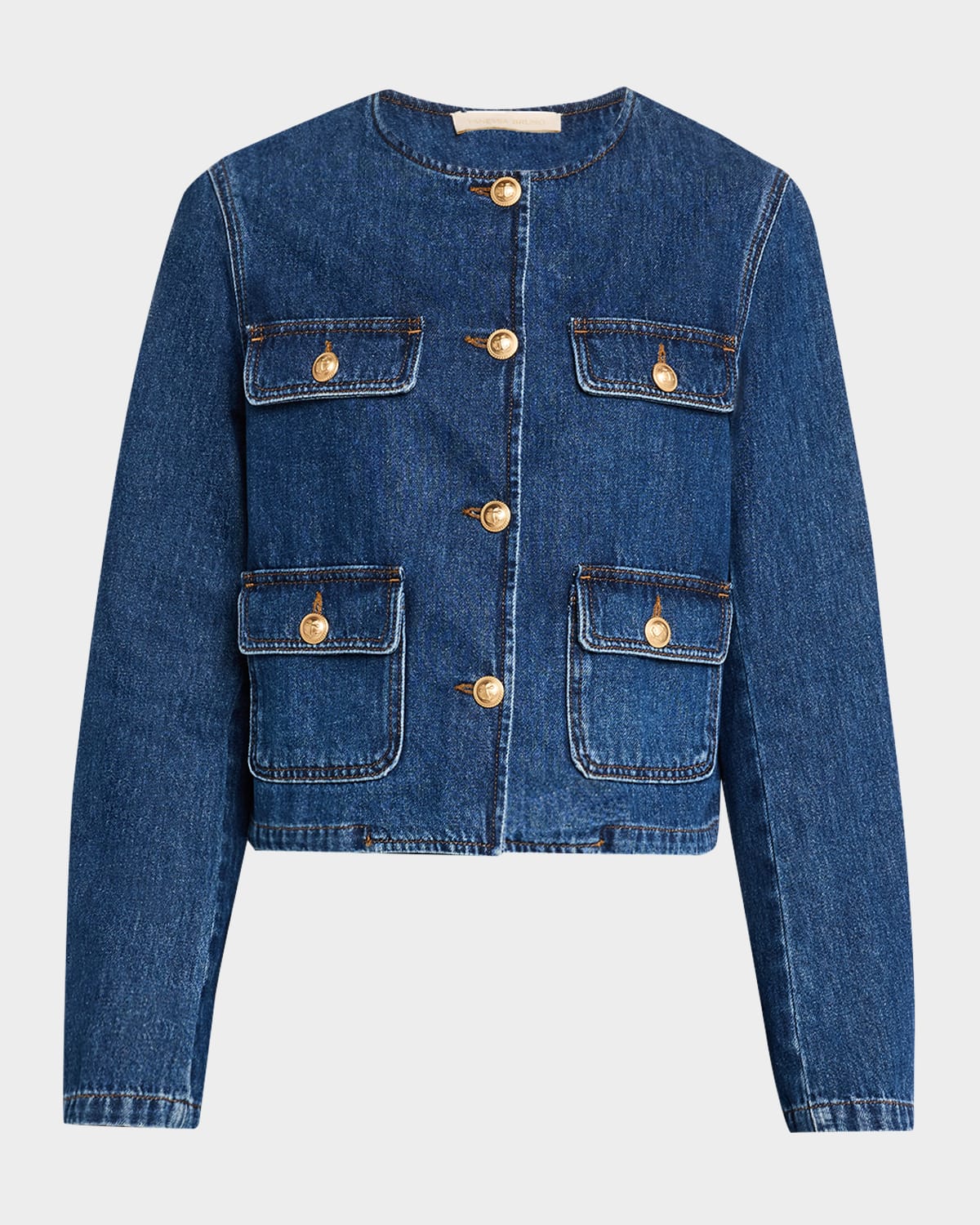 Button-Down Cotton Denim Jacket