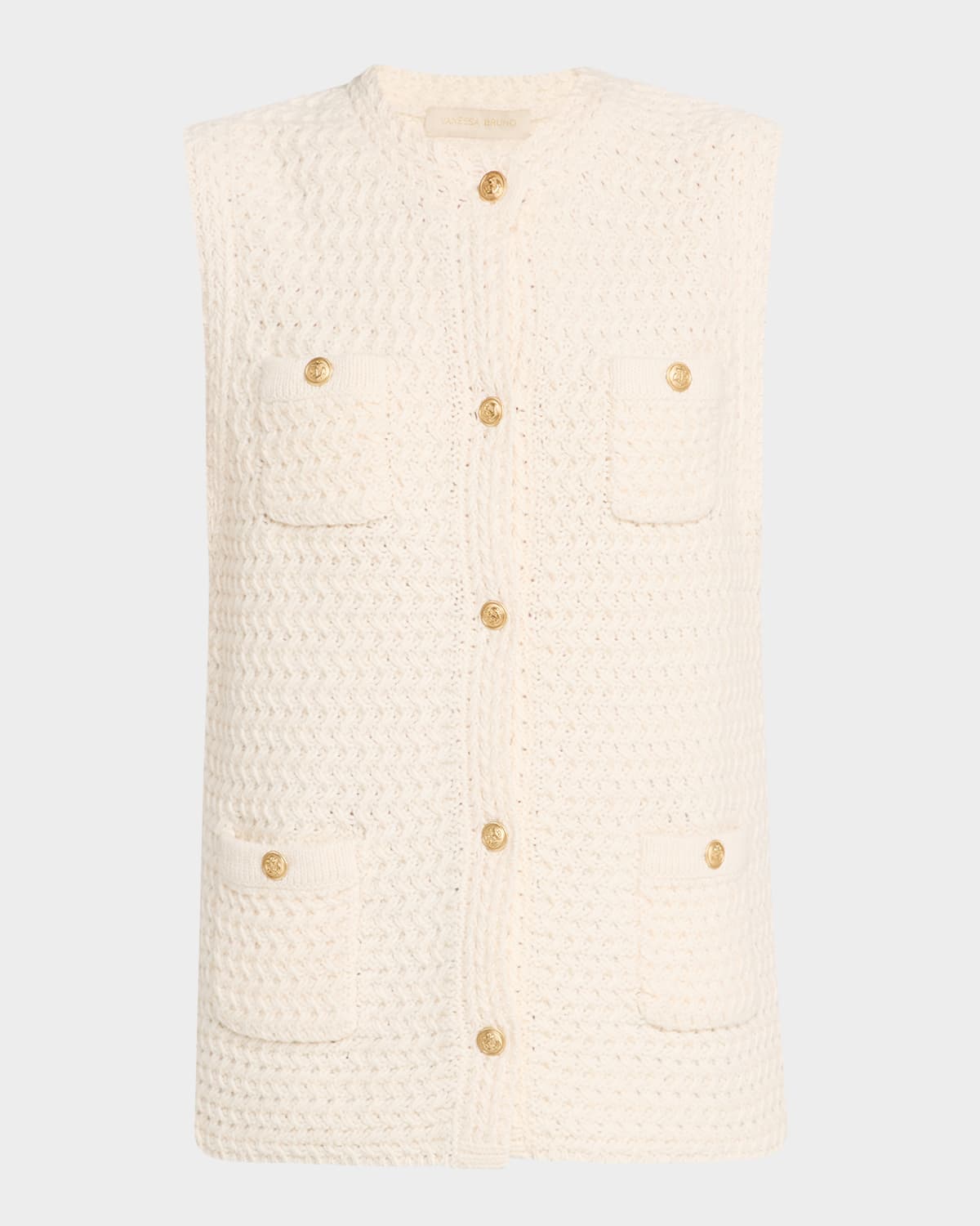 Elisabeth Sleeveless Textured Knit Sweater