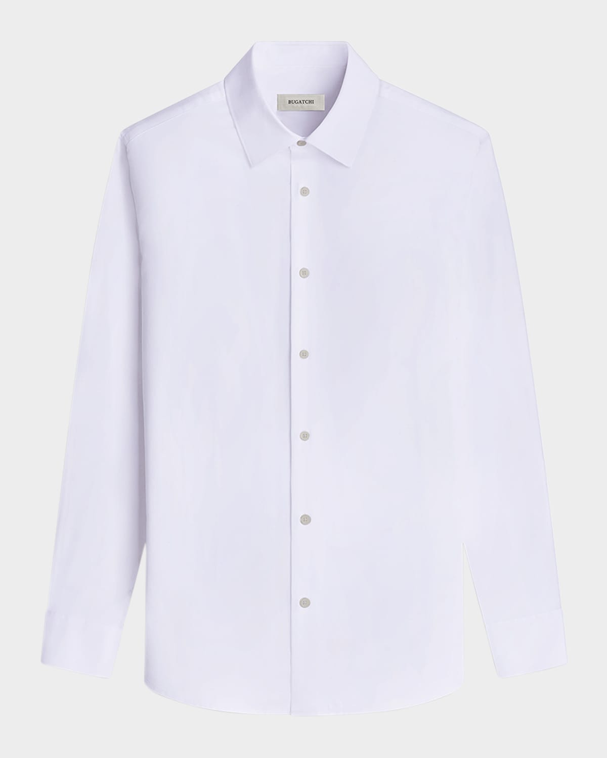 Bugatchi Julian Shaped Fit Solid Cotton Button-up Shirt In White