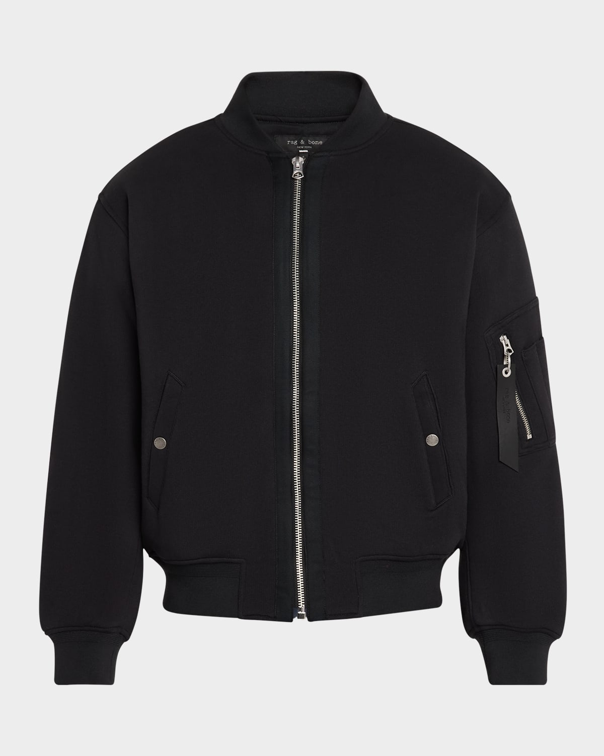 Rag & Bone Zippered Casual Jacket In Blk