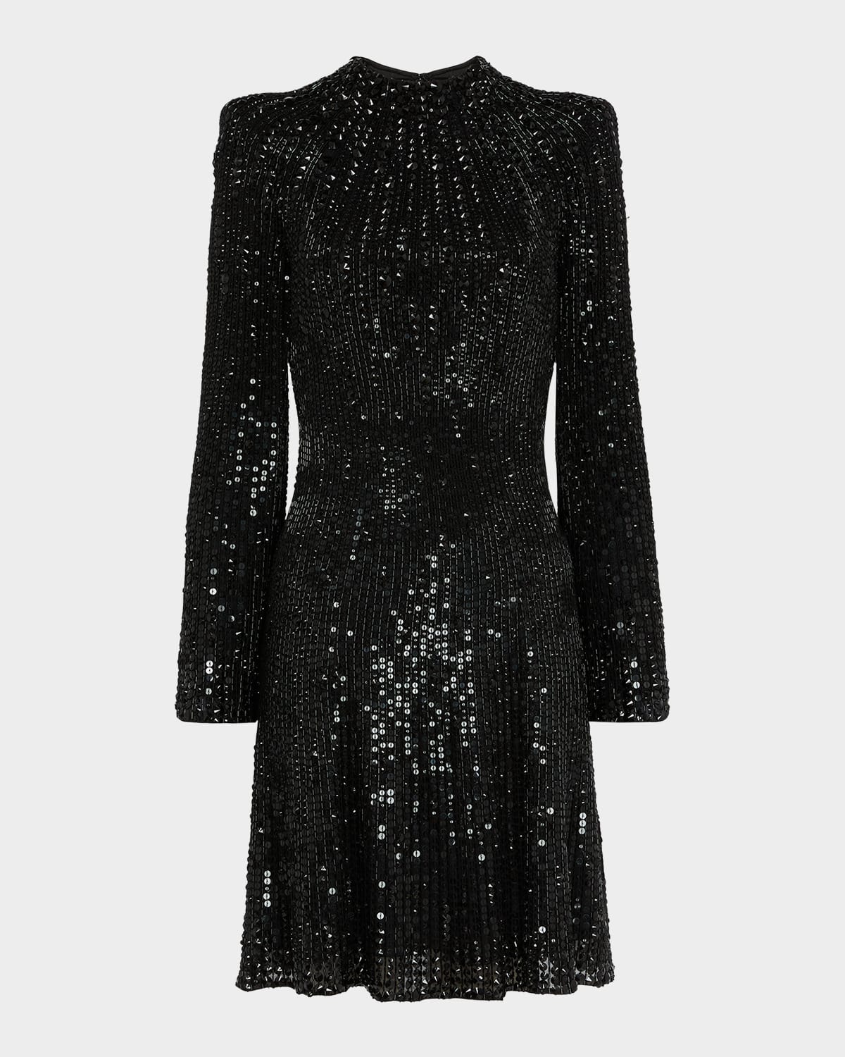 Jenny Packham Crystal Crunch Short Dress In Liquorice 