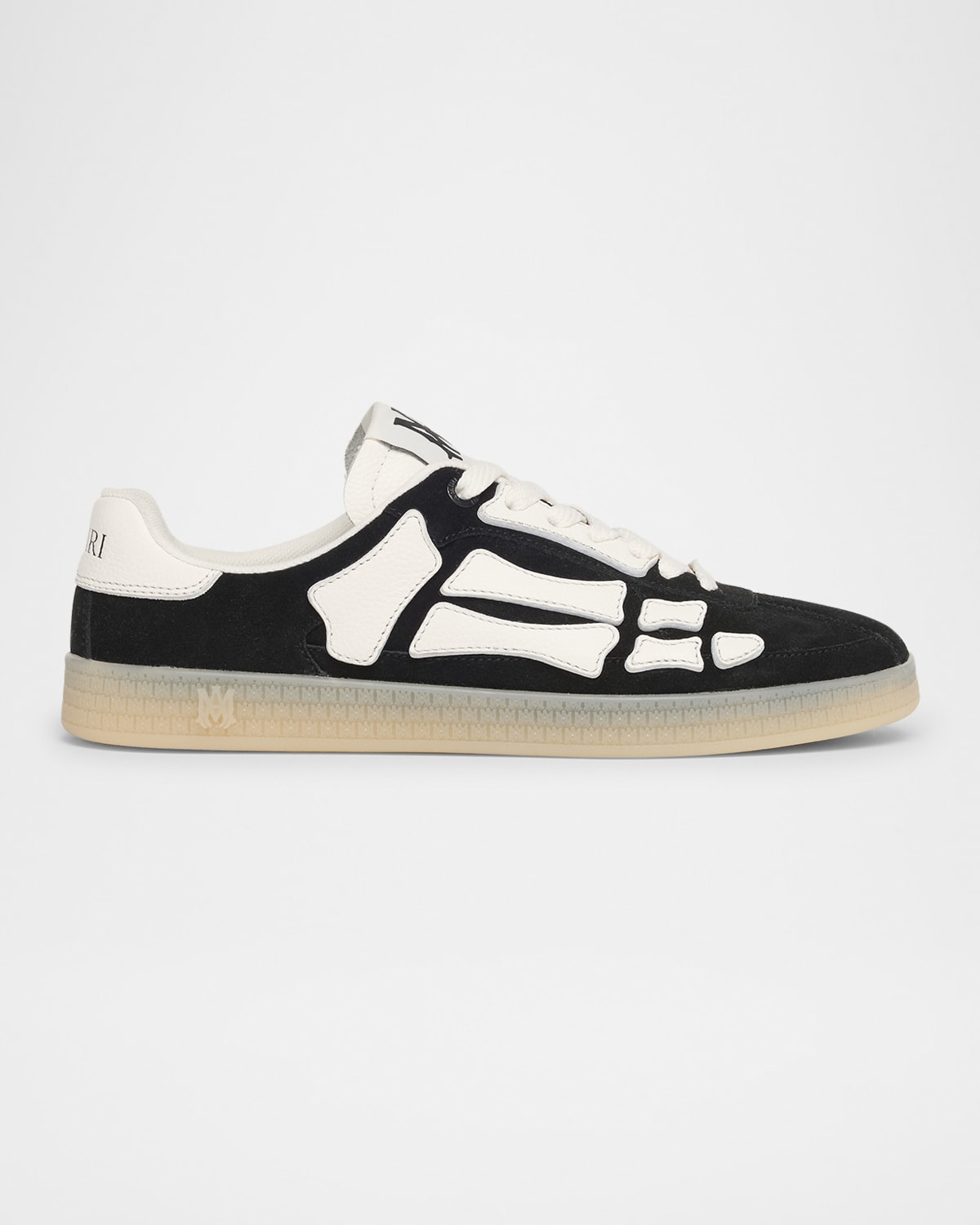 Shop Amiri Men's Pacific Bones Low-top Sneakers In Black/white