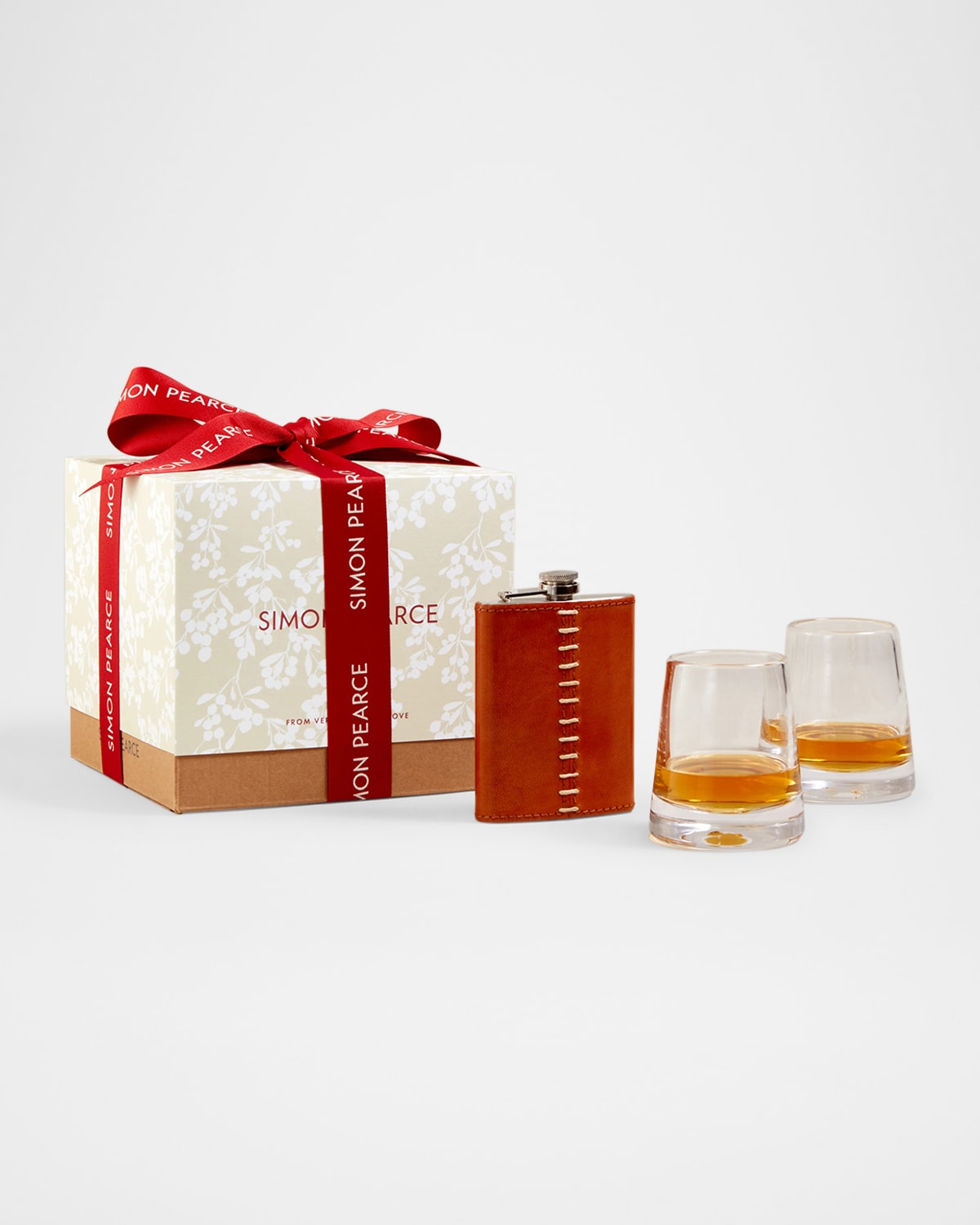 Simon Pearce Flask And Glass Gift Set In Multi