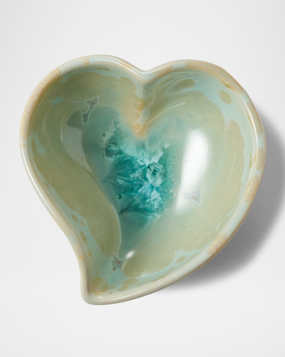 Simon Pearce Crystalline Twist Heart Bowl In Jade