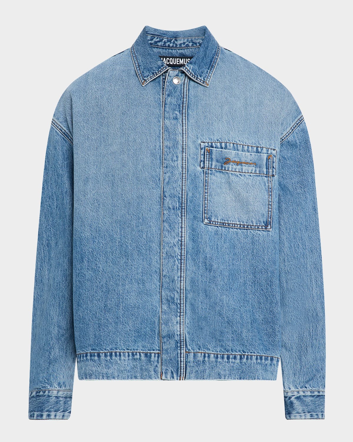 Jacquemus La Chemise Logo-embroidered Denim Shirt