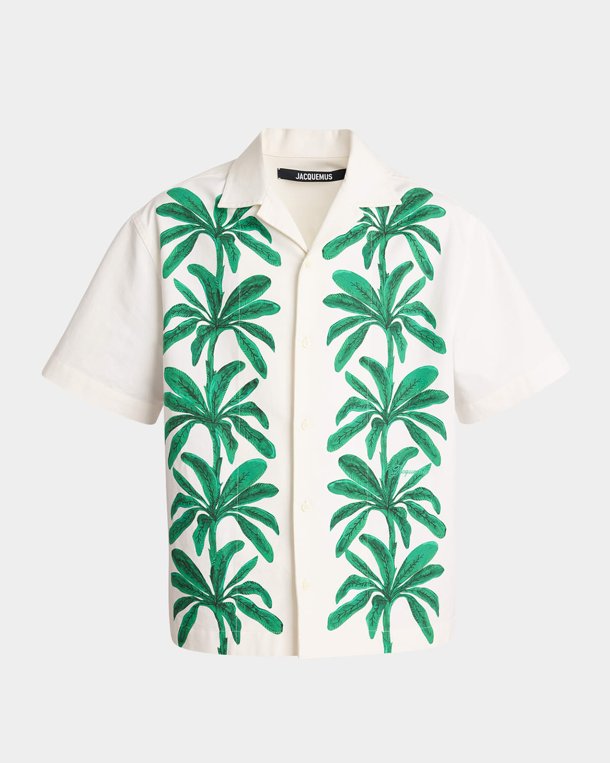 Jacquemus La Chemise Shirt In Print Painted Palmtrees