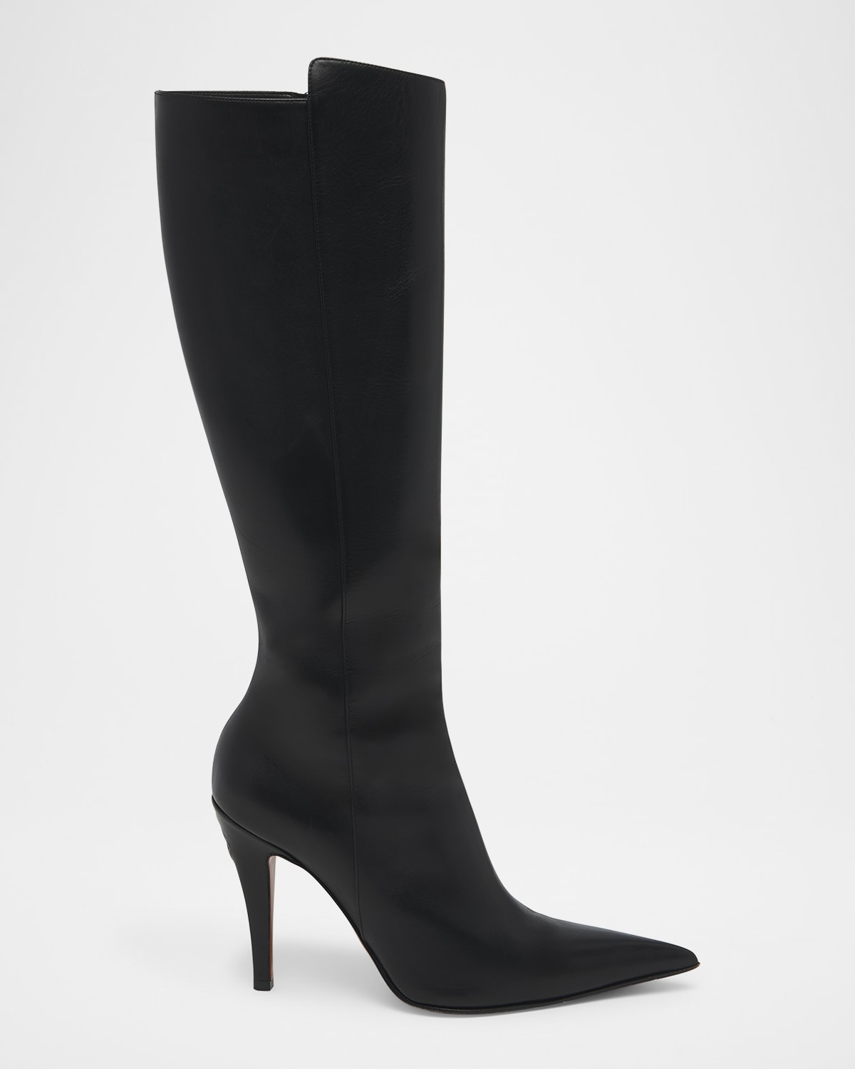 Alexander Mcqueen Faux Leather Birdee Knee-high Boots 105 In Black