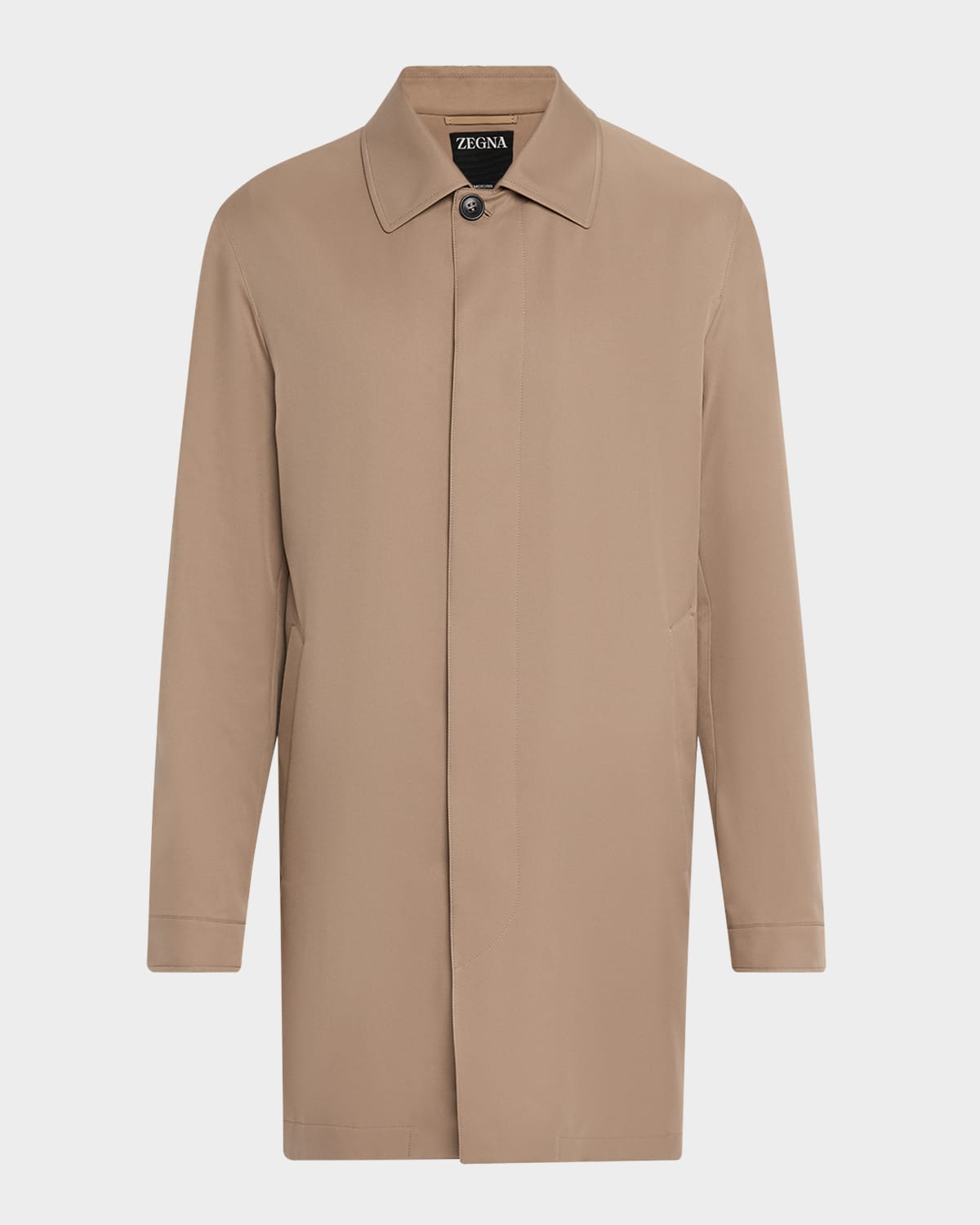 ZEGNA MEN'S MICROFIBER RAINCOAT 
