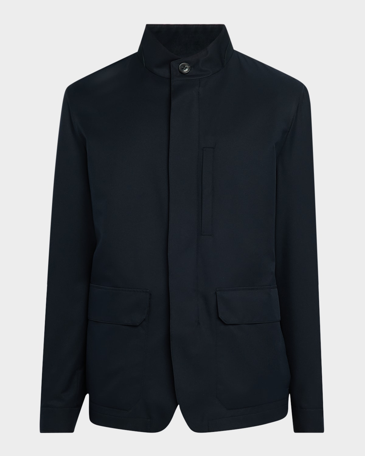 Shop Zegna Men's Solid Car Coat In Nvy Sld