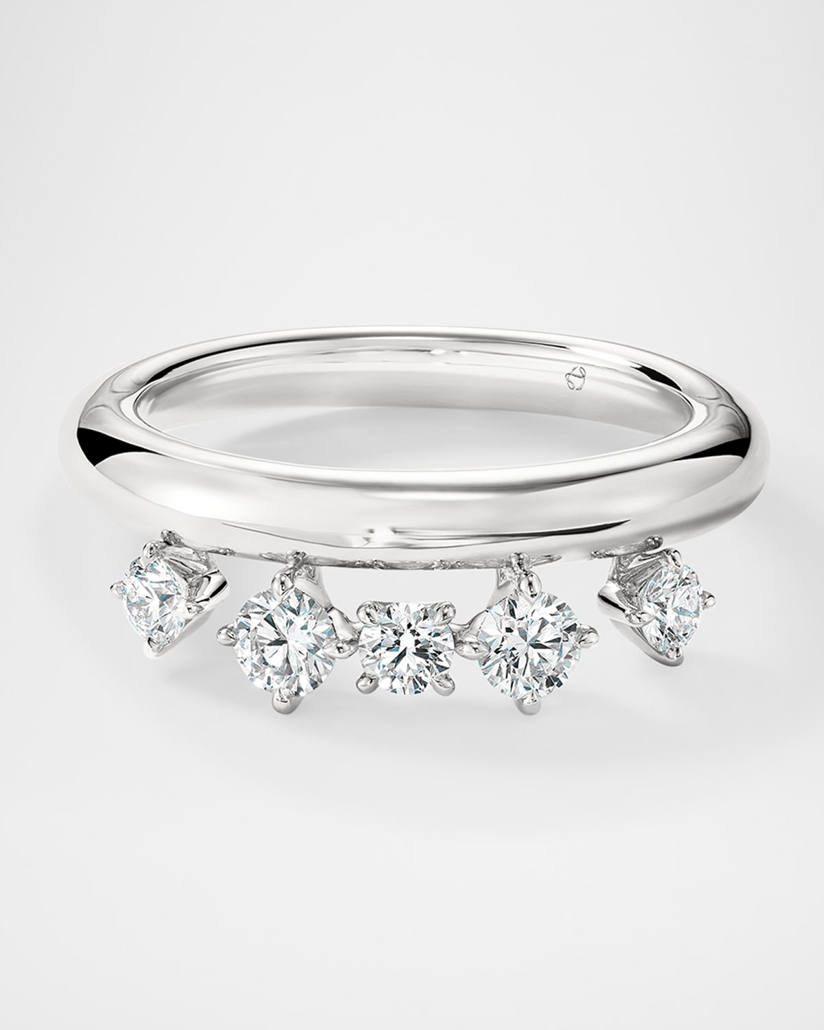 18K White Gold Barre Floating Diamond Ring